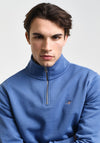 Gant Shield Half Zip Sweatshirt, Vintage Blue