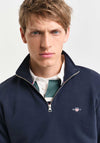 Gant Sheild Half Zip Sweatshirt, Evening Blue