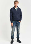Gant Sheild Half Zip Sweatshirt, Evening Blue