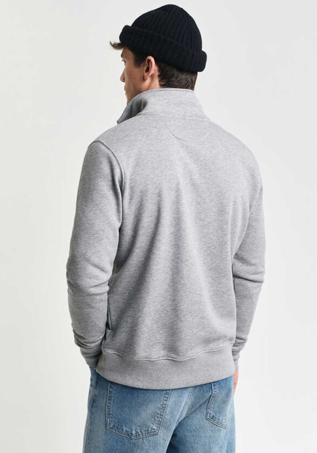 Gant Shield Half Zip Sweatshirt, Grey Melange