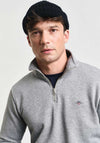 Gant Shield Half Zip Sweatshirt, Grey Melange