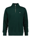 Gant Shield Half Zip Sweatshirt, Tartan Green