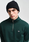 Gant Shield Half Zip Sweatshirt, Tartan Green