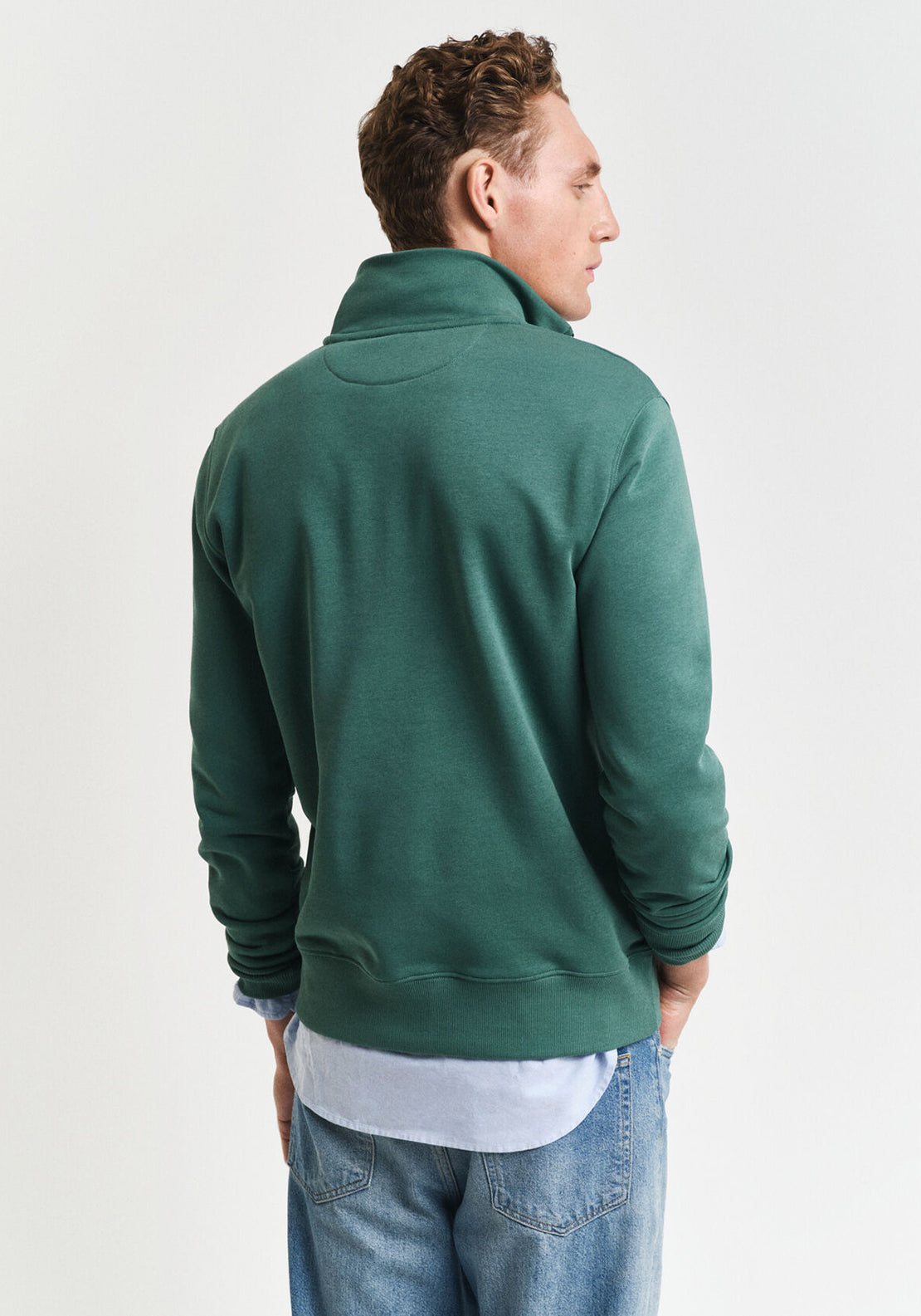 Gant Shield Half Zip Sweatshirt, Woody Green