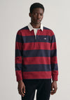 Gant Sheild Heavy Rugger Barstripe Polo Shirt, Plumped Red