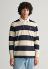 Gant Sheild Heavy Rugger Barstripe Polo Shirt, Silky Beige
