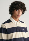Gant Sheild Heavy Rugger Barstripe Polo Shirt, Silky Beige