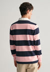 Gant Shield Heavy Rugger Barstripe Polo Shirt, Bubblegum Pink