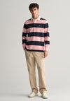 Gant Shield Heavy Rugger Barstripe Polo Shirt, Bubblegum Pink