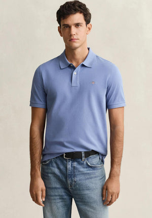 Gant Shield Pique Polo Shirt, Blue