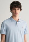 Gant Shield Pique Polo Shirt, Dove Blue
