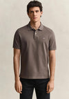 Gant Shield Pique Polo Shirt, Faded Taupe