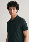 Gant Shield Pique Polo Shirt, Tartan Green