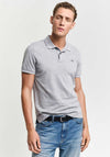 Gant Shield Pique Polo Shirt, Grey Melange