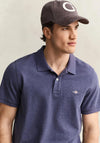 Gant Shield Pique Polo Shirt, Jeans Blue