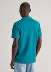 Gant Shield Pique Polo Shirt, Ocean Turquoise
