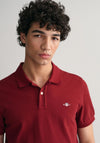 Gant Shield Pique Polo Shirt, Plumped Red