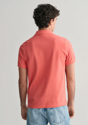Gant Shield Pique Polo Shirt, Sunset Pink
