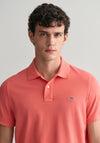 Gant Shield Pique Polo Shirt, Sunset Pink