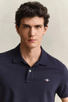 Gant Shield Pique Polo Shirt, Navy