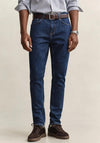 Gant Slim Fit Clean Wash Jeans, Mid Blue