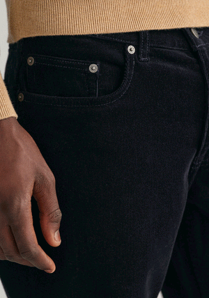 Gant Slim Fit Corduroy Trousers, Evening Blue