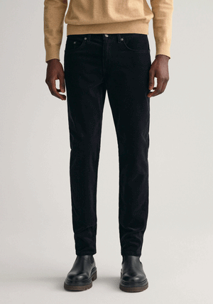 Gant Slim Fit Corduroy Trousers, Evening Blue