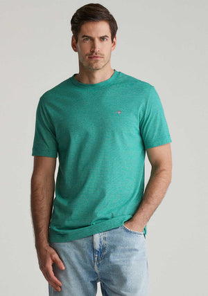 Gant Small Stripe T-Shirt, Deep Green