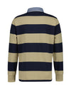Gant Chambray Heavy Rugger Barstripe Polo Shirt, Beige