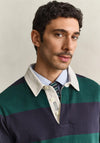 Gant Striped Heavy Rugger Rugby Shirt, Dark Emerald Multi
