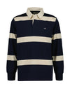 Gant Striped Heavy Rugger Rugby Shirt, Navy
