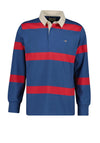 Gant Striped Heavy Rugger Rugby Shirt, Vintage Blue & Red