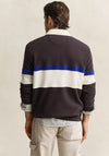 Gant Striped Heavy Rugger Rugby Shirt, Wood Brown Multi