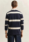 Gant Striped Heavy Rugger Rugby Shirt, Navy