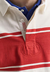 Gant Striped Rugger Rugby Shirt, Cream & Maple Red