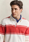 Gant Striped Rugger Rugby Shirt, Cream & Maple Red