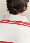 Gant Striped Rugger Rugby Shirt, Cream & Maple Red