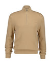 Gant Textured Cotton Merino Half Zip Sweater, Khaki