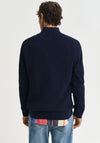 Gant Textured Quarter Zip Sweater, Evening Blue