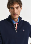 Gant Textured Quarter Zip Sweater, Evening Blue