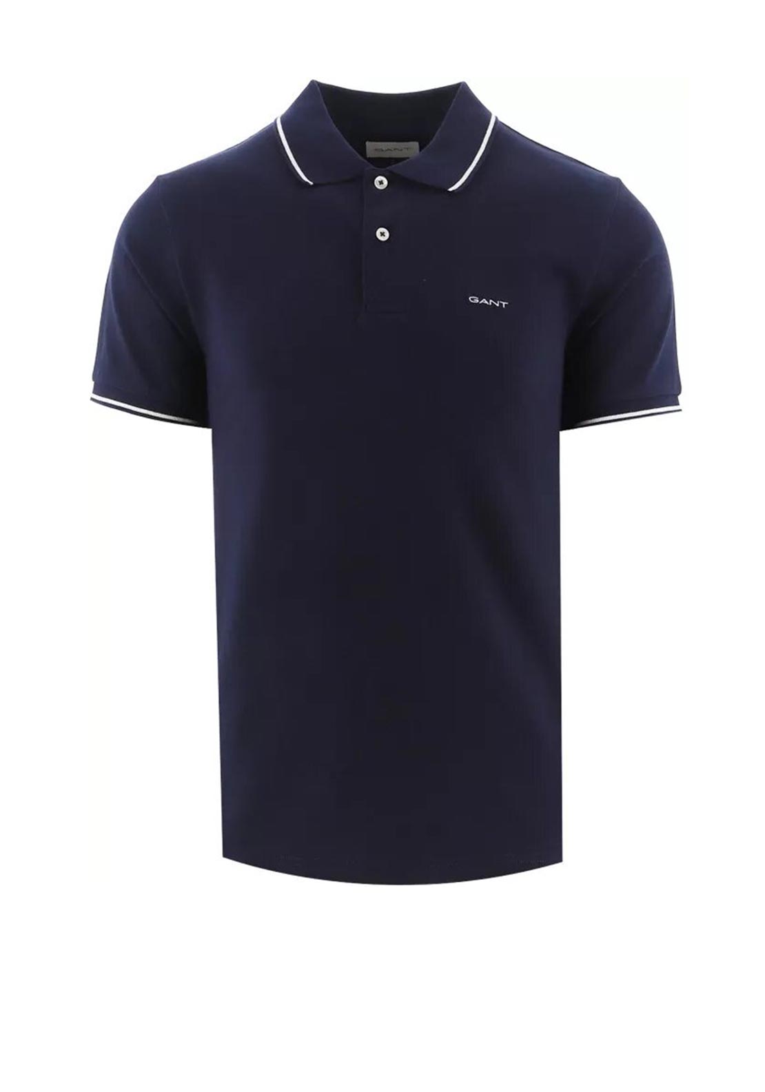 Gant Tipping Pique Rugger Polo Shirt, Evening Blue
