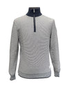 Gant Two-Tone Textured Half Zip Sweater, Evening Blue