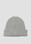 Gant Unisex Ribbed Knit Logo Beanie, Grey Melange