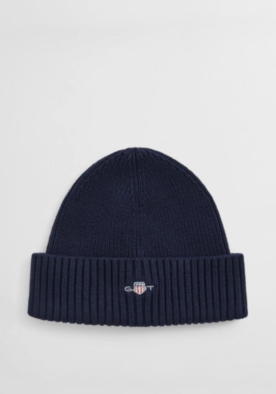 Gant Unisex Ribbed Knit Logo Beanie, Marine