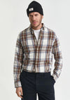 Gant Windblown Flannel Check Shirt, Cream Multi