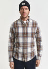 Gant Windblown Flannel Check Shirt, Cream Multi