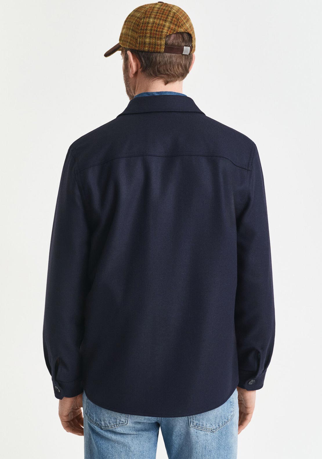 Gant Wool Blend Overshirt, Navy
