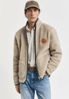 Gant Wool Full Zip Fleece, Beige