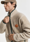 Gant Wool Full Zip Fleece, Beige