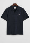 Gant Texture Stripe Polo Shirt, Evening Blue